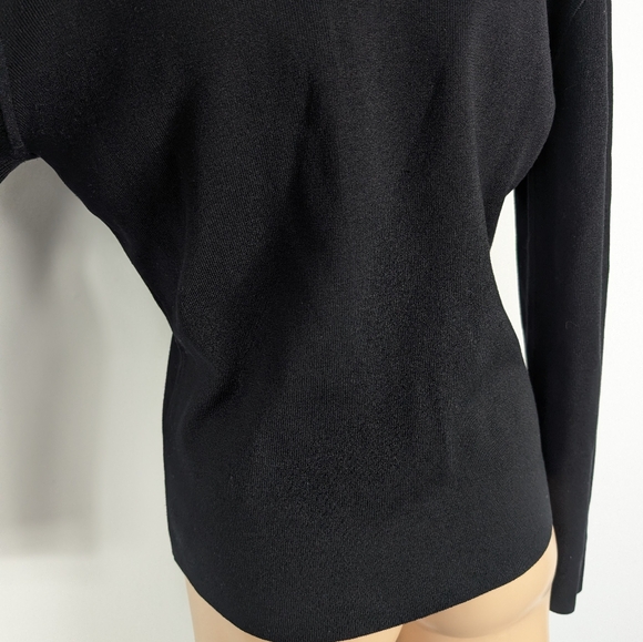 Cache silk blend cut out long sleeves knit top size L - Picture 8 of 9